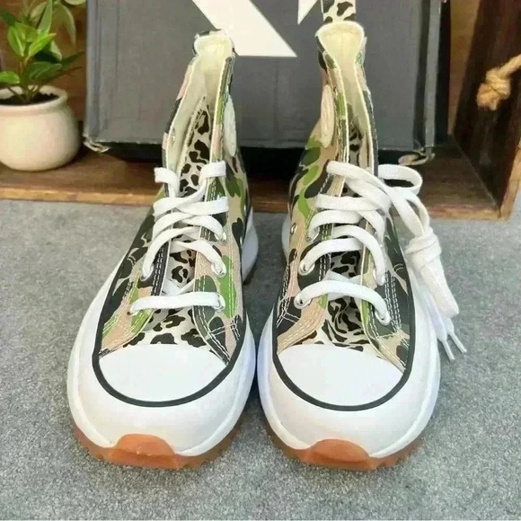 NEW CONVERSE Run Star Hike Chuck Taylor All Stat CUTE Camo & Leppard/cheetah - Picture 7 of 16